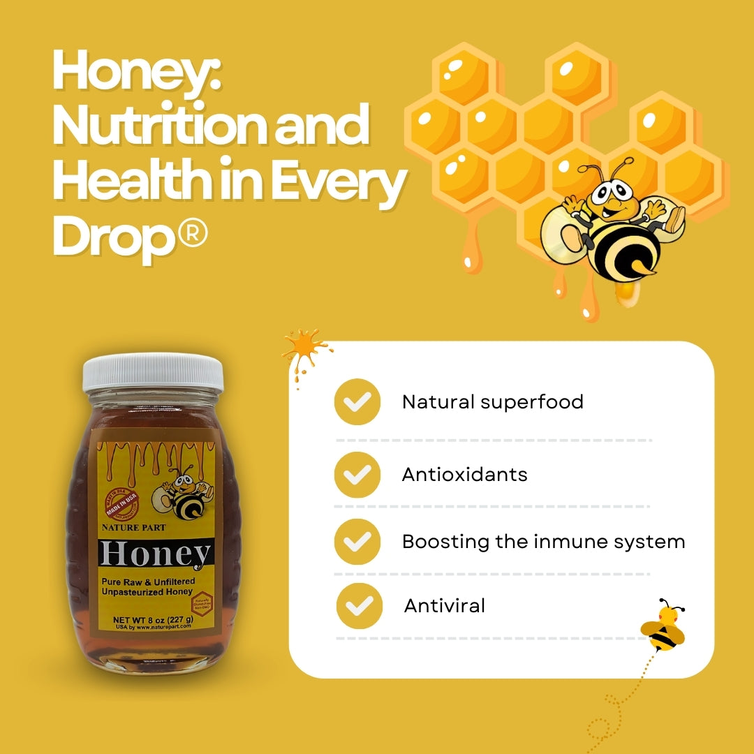 Nature Part Pure, raw and unfiltered honey 8 oz