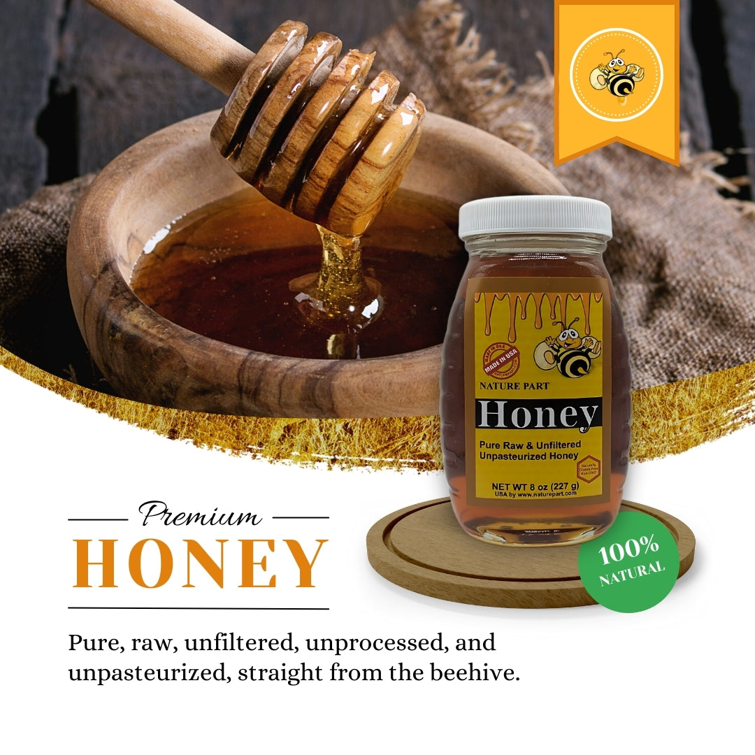 Nature Part Pure, raw and unfiltered honey 8 oz