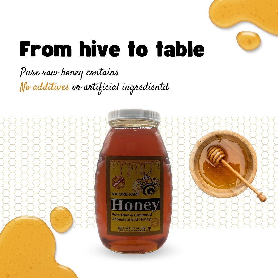 Nature Part Pure, raw and unfiltered honey 32 oz