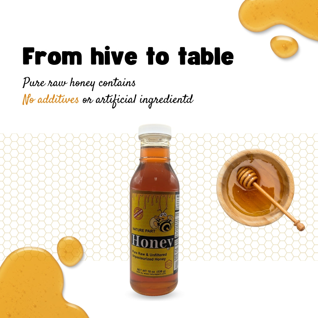 Nature Part Pure, raw and unfiltered honey 18 oz