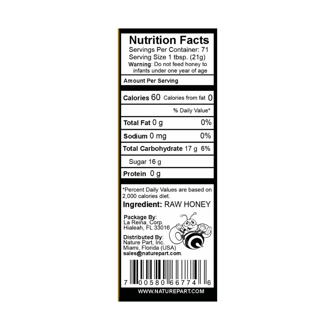 Nature Part Pure, row and unfiltered honey 40 oz