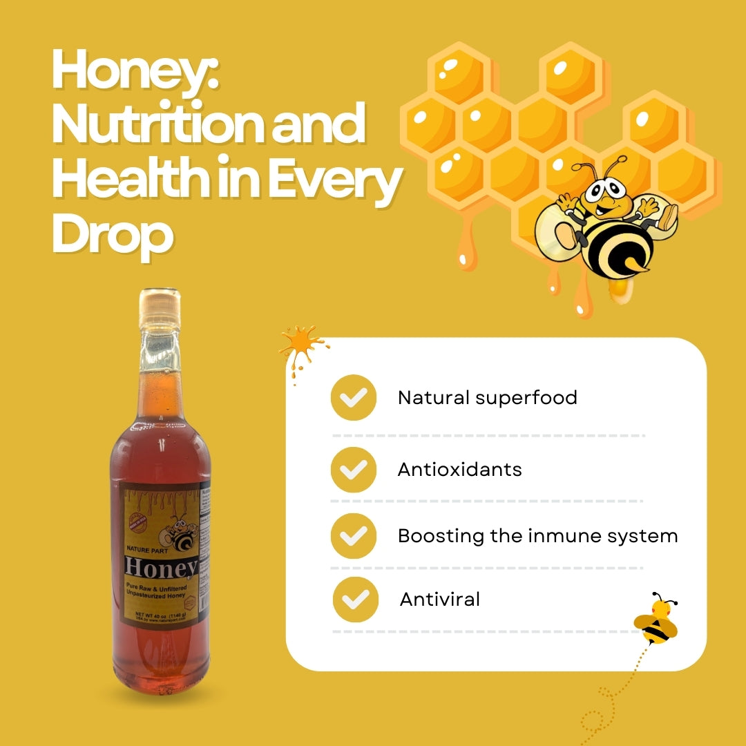 Nature Part Pure, row and unfiltered honey 40 oz