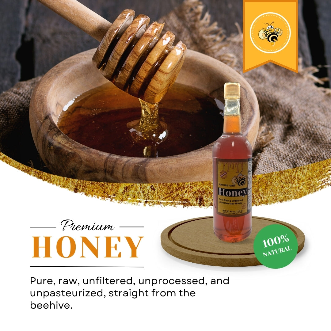 Nature Part Pure, row and unfiltered honey 40 oz