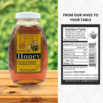 Nature Part Pure, raw and unfiltered honey 16 oz