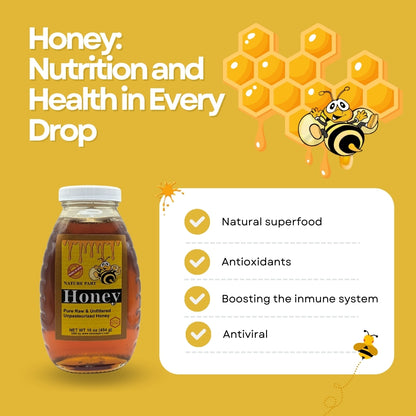Nature Part Pure, raw and unfiltered honey 16 oz