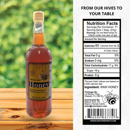 Nature Part Pure, row and unfiltered honey 40 oz